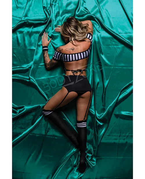 Anal Bodyzone Apparel Role Play Risque Referee 6 Pc Set Blackwhite