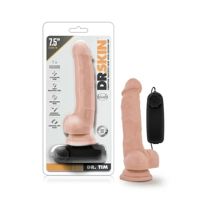 Dr Skin Female Sex Toys Dr Skin Silver Collection Dr Tim 75 Vibrating Dildo with Wired Remote Control Dr Skin Female Sex Toys Dr Skin Silver Collection Dr Tim 75 Vibrating Dildo with Wired Remote Control