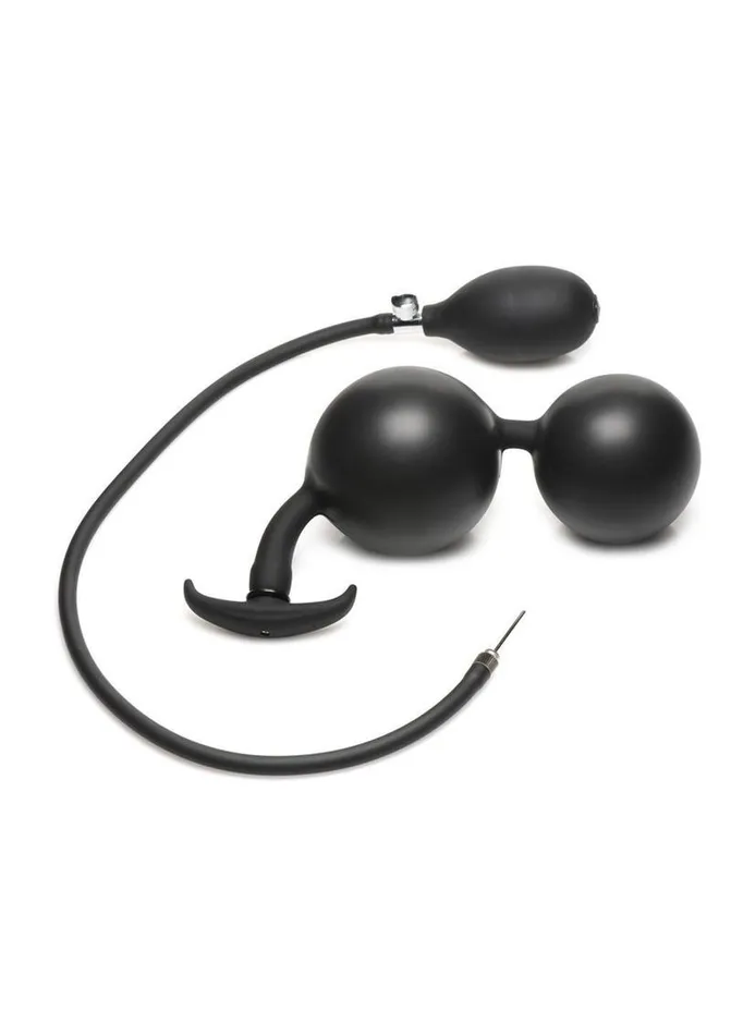 Male Sex Toys Master Series Ass Rattler Weighted Inflatable Silicone Anal Plug Master Series