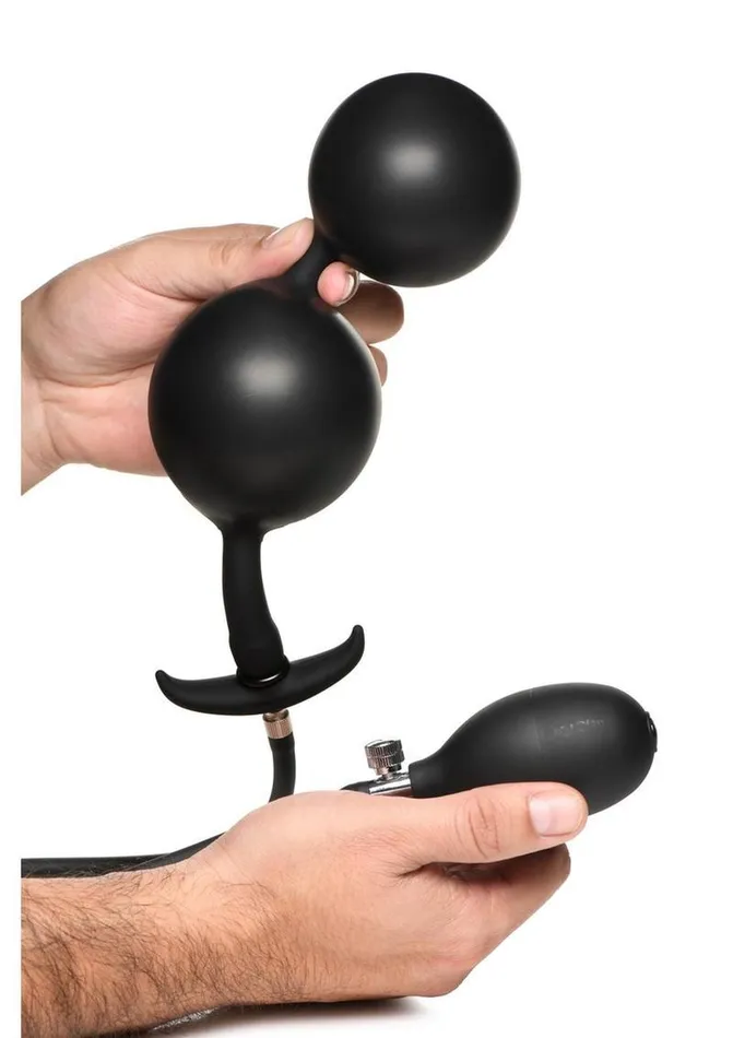 Male Sex Toys Master Series Ass Rattler Weighted Inflatable Silicone Anal Plug Master Series