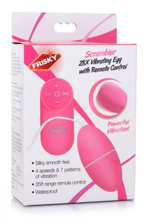 Frisky Scrambler 28X Vibrating Egg with Remote Control Pink XR Brands Female Sex Toys