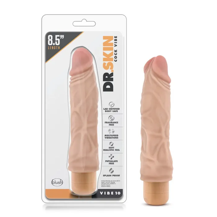 Dr Skin 85 Cock Vibe 10 Realistic Vibrating Dildo Blush Female Sex Toys