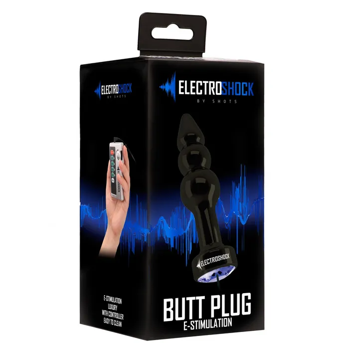 Male Sex Toys Shots Media ElectroShock 39 Ribbed EStimulation Butt Plug