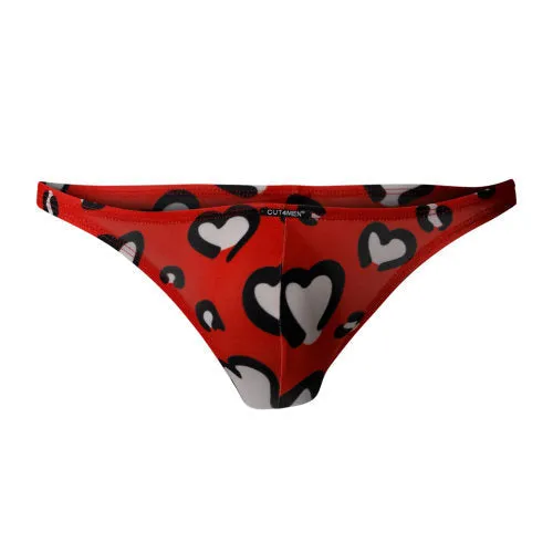 C4M Brazilian Brief Hearts Small Cut 4 Men Mens Underwear C4M Brazilian Brief Hearts Small Cut 4 Men Mens Underwear