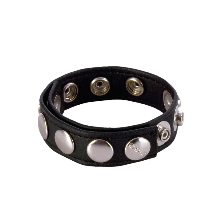 CalExotics Anal Colt 8 Snap Fastener Leather Strap Black