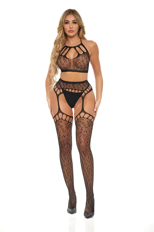 Pink Lipstick Anal Rant With It 2 Pc Bra Set One Size Black