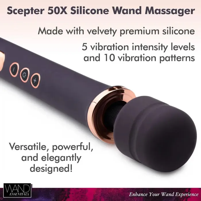 Wand Essentials Scepter 50X Silicone Wand Massager Wand Vibrator Female Sex Toys Wand Essentials Scepter 50X Silicone Wand Massager Wand Vibrator Female Sex Toys