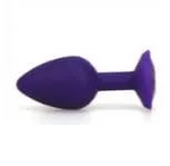 Anal Aria 0530AE Soft Silicone Butt Plug Large Purple Plug Black Crystal LAST CHANCE Final Closeout