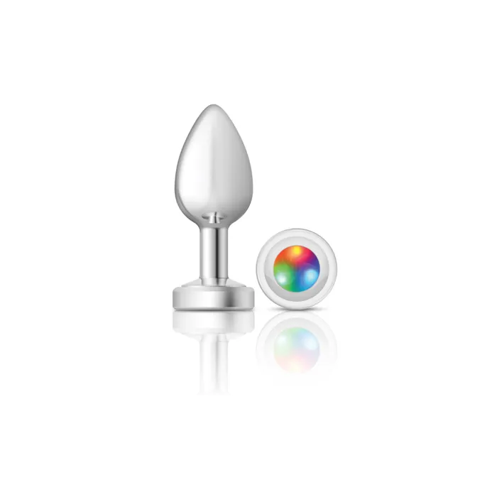 Anal Cheeky CharmsSilver Metal Butt Plug Light UpMedium Viben