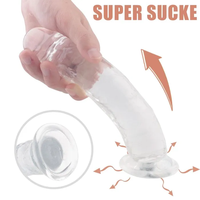 Dildo gel Transparent Realistic jelly Suction mysite Dildos