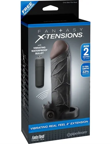 Pipedream Male Sex Toys Vibrating 2Inch Extension with Clitoral Ticklers and Waterproof Fun