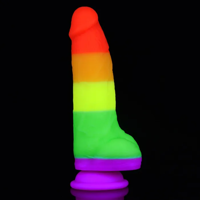 Rainbow Silicone Simulation Penis Dildo Female Sex Toys